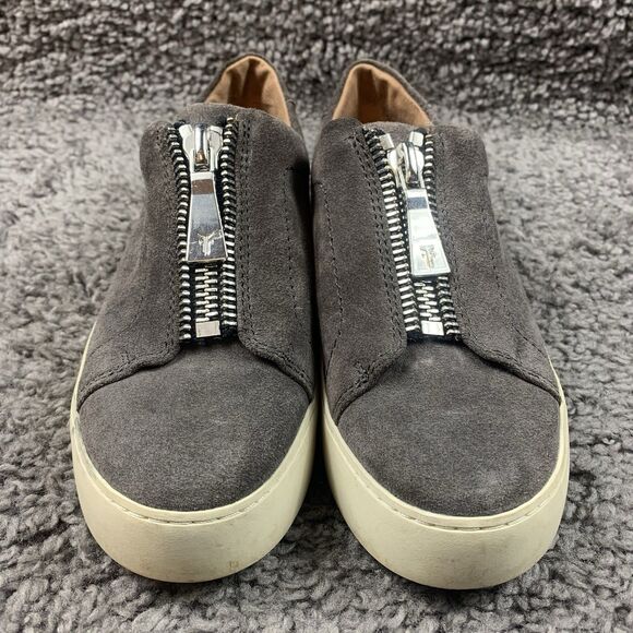 Frye Lena Zip Low Sneaker Shoes Women's Size 6 M Gray Suede - Picture 6 of 8